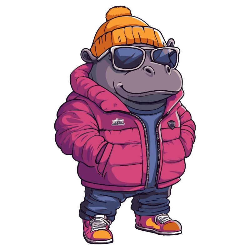 Nilpferd Cool Comic