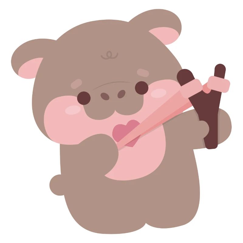 Moo Deng Hippo Cupid