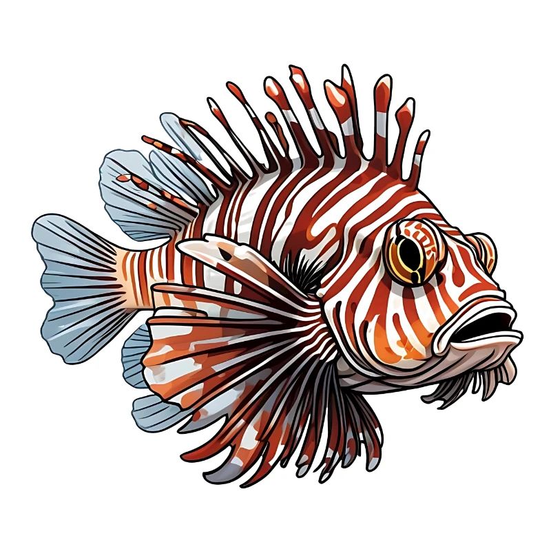 Farbenfroher Rotfeuerfisch Korallenfisch