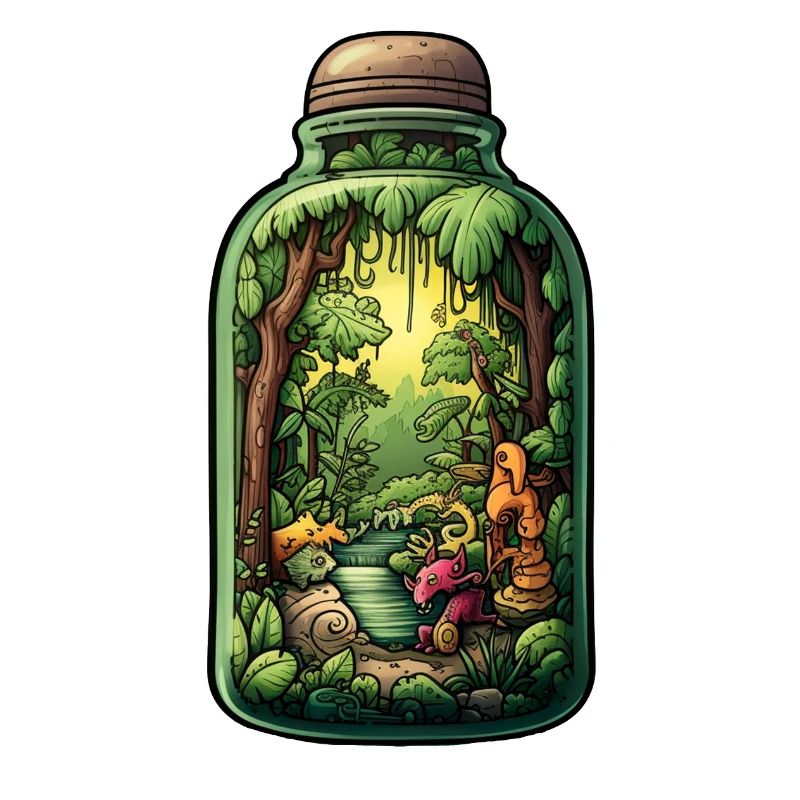 Jungle Bottle Drawing