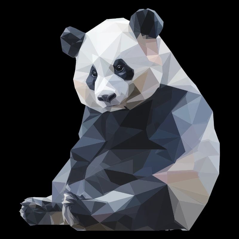 Conception du logo Panda I Low Poly Art