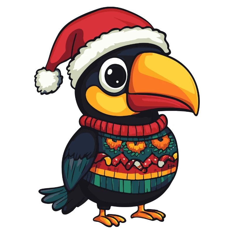 Toucan oiseau bande dessinée de Noël