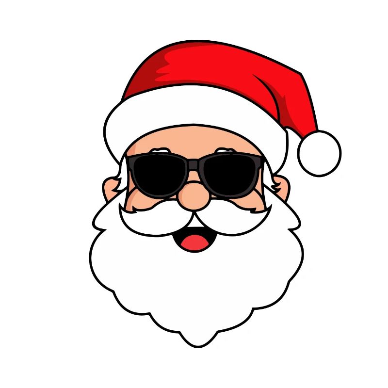 Weihnachtsmann Gesicht Mit Brille