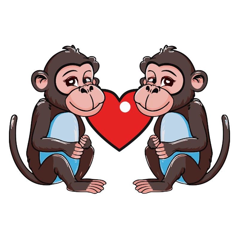 Affe Herz Valentinstag