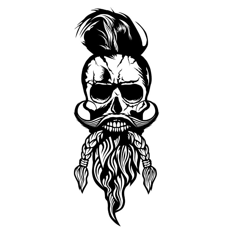 Tod Kopf hipster skull bart Bart Schnurrbart m