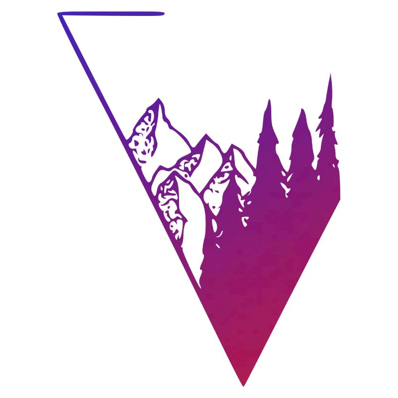 colored panorama forest and mountains