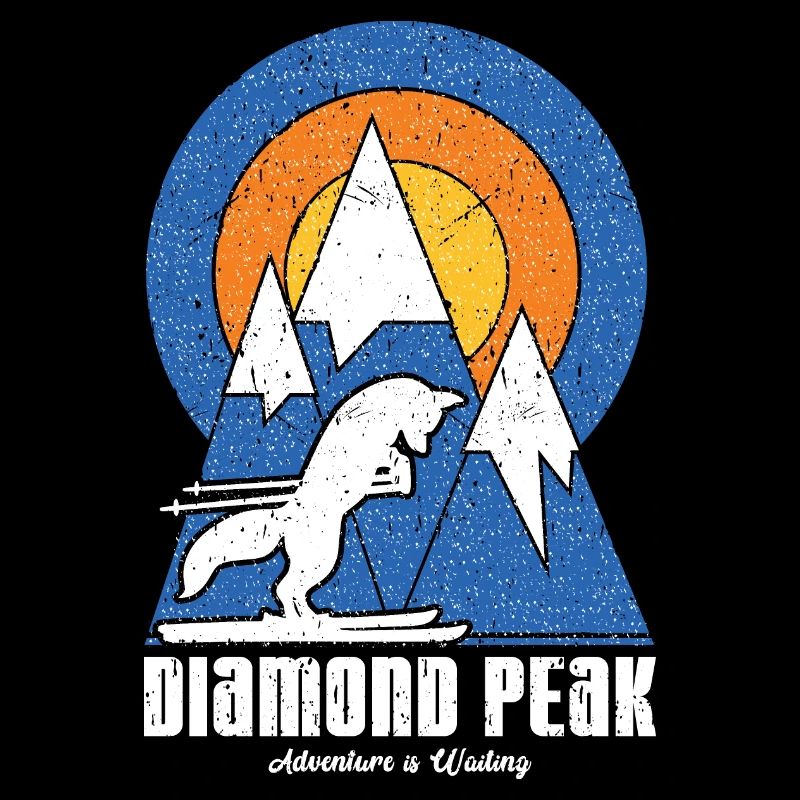 Retro Diamond Peak Ski White Fox