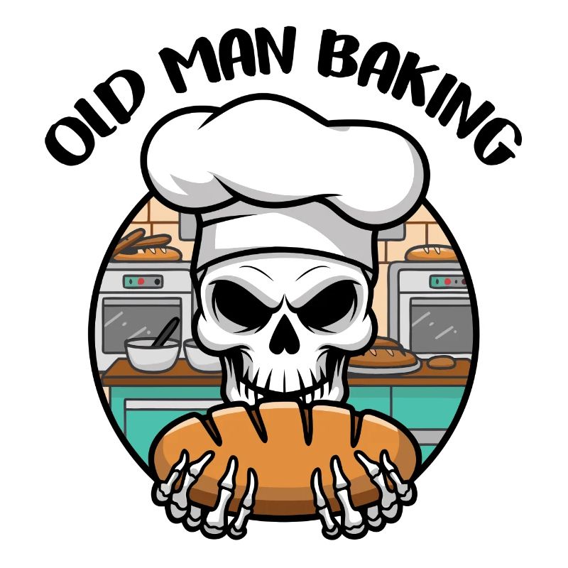 Funny Baker Skull with Bread