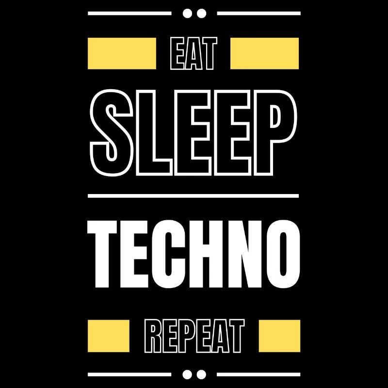 eat sleep techno repeat geschenk idee spruch party