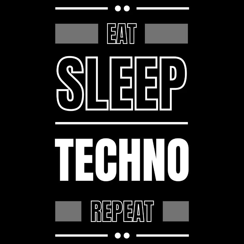 eat sleep techno repeat geschenk idee spruch party