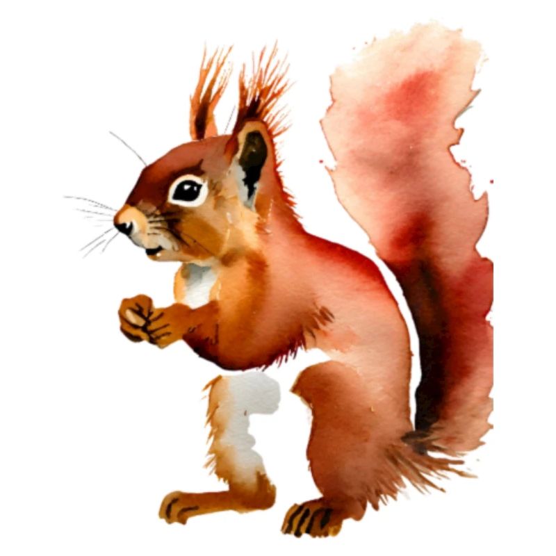 Rotes Eichhörnchen mit einfarbigem Hintergrund