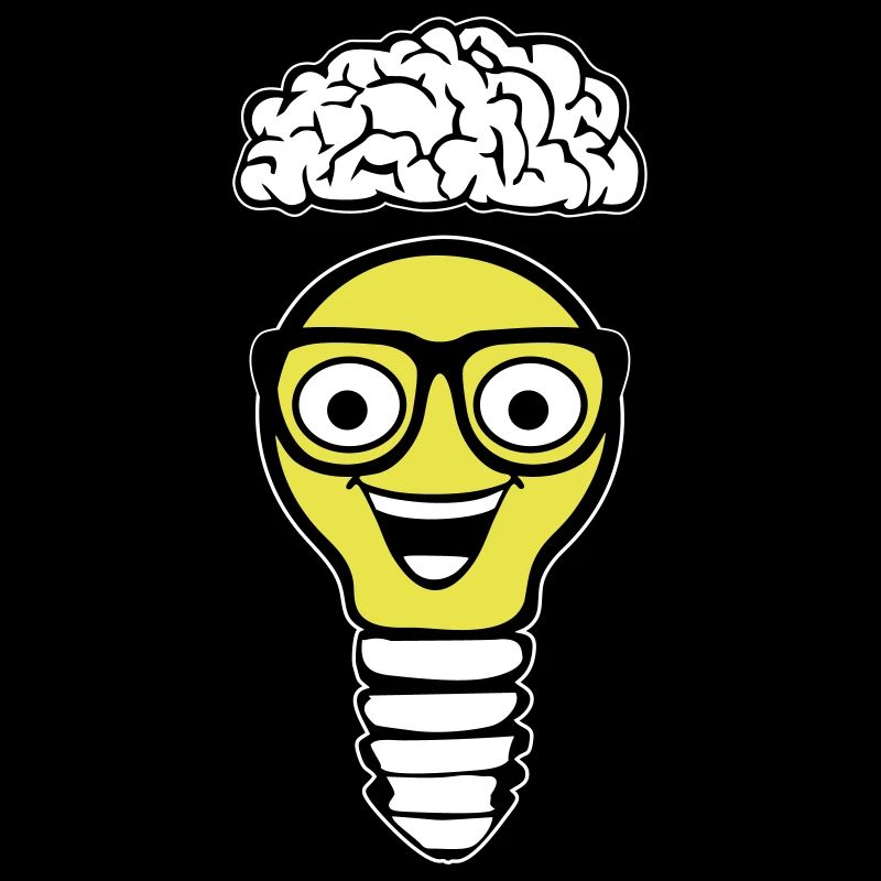 Nerd lightbulb and brain