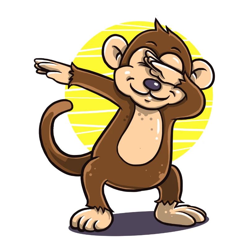 Dabbing dab monkey funny gift Creepy birth