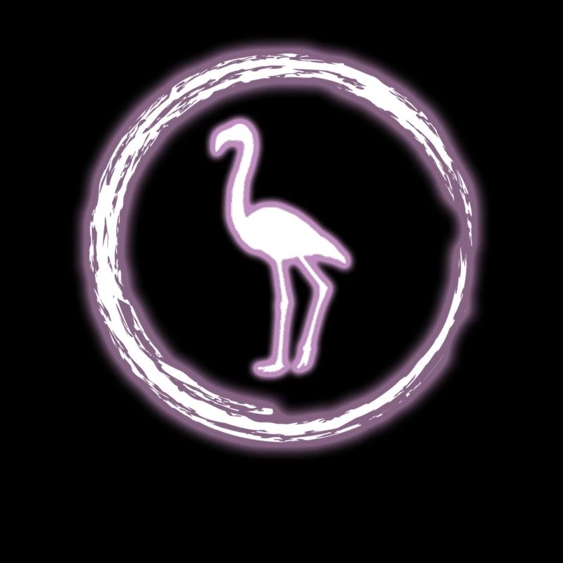 Glow Circle Flamingo Bright Neon Glowing Effect