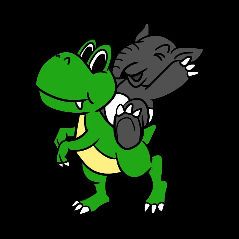 Tapir Riding T-Rex Funny Malayan Tapir In Dinosaur
