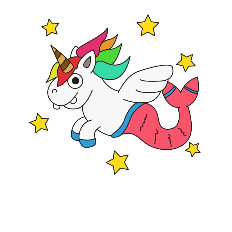 Conception mignonne et drôle de tshirt de licorne et de sirène
