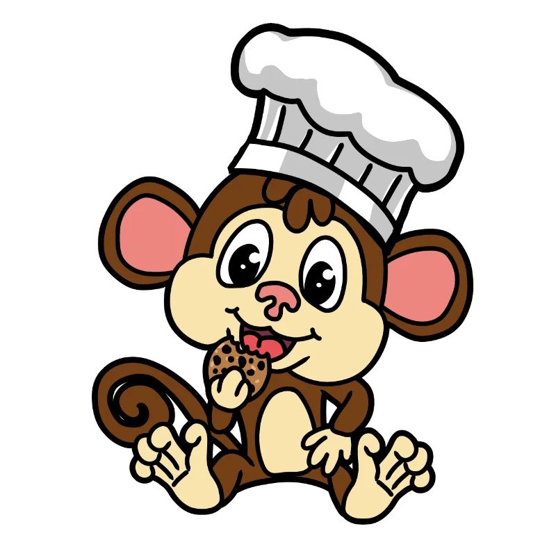 Drôle de petit singe avec biscuit petit baecker