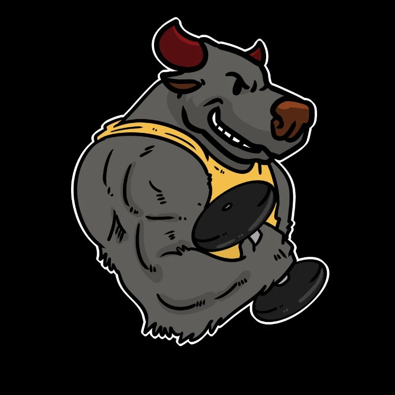 Bodybuilder Taurus Weight Training Lifting Dumbbell Biceps