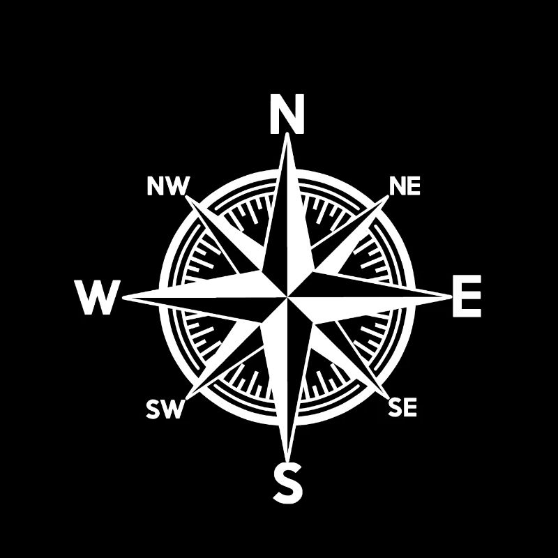 White Wind Rose Compass Nautical Direction