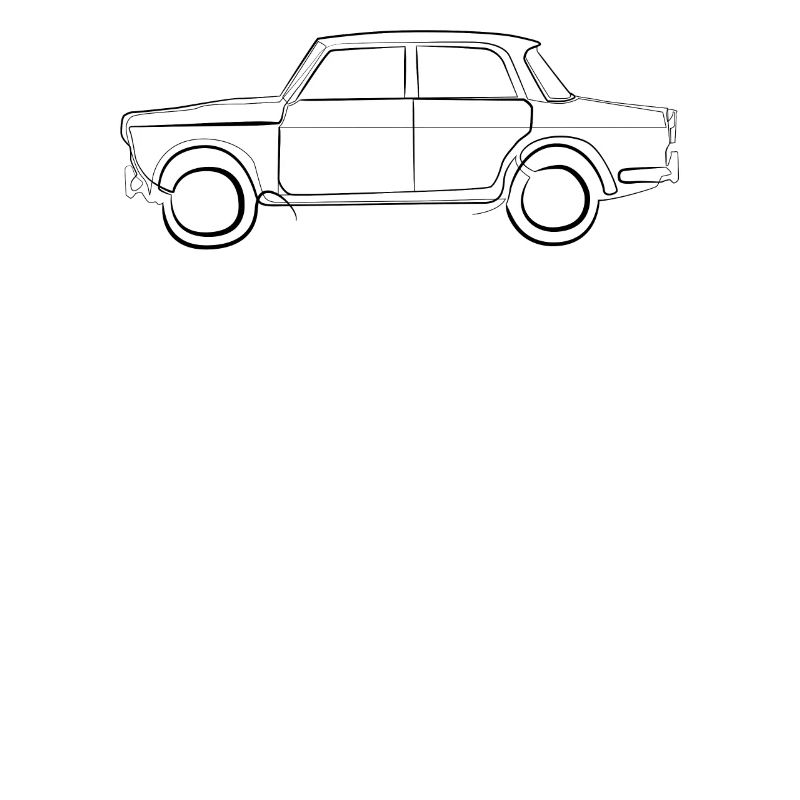Oldtimer Auto - one line drawing