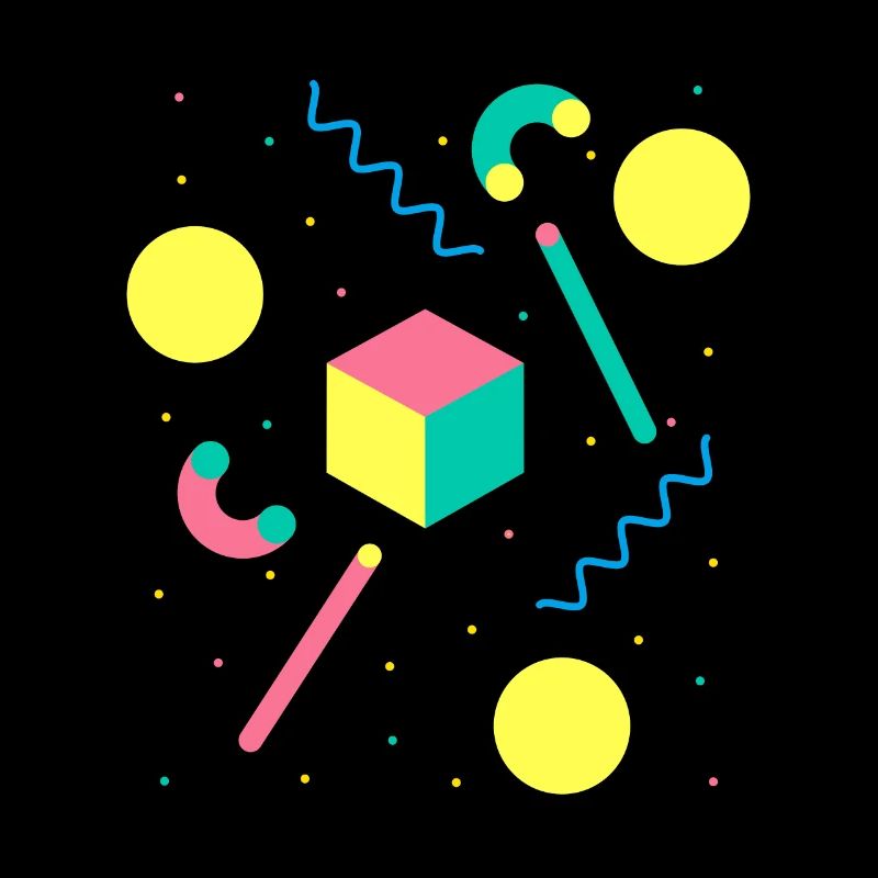 Retro 80s & 90s Vintage Geometric Pattern Memphis