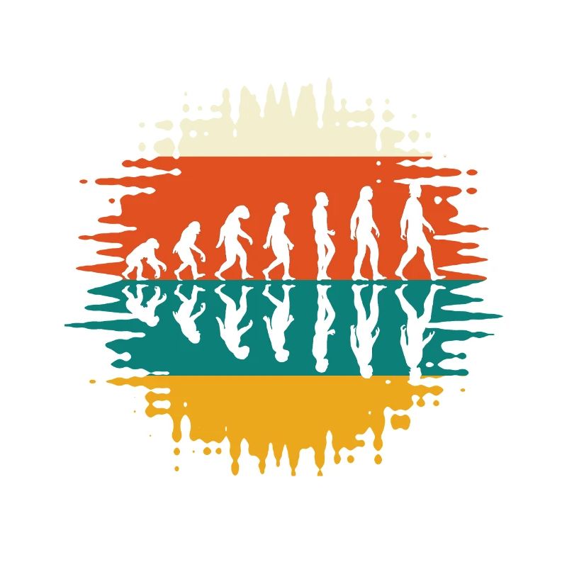 Evolution Mensch Geschichte Retro