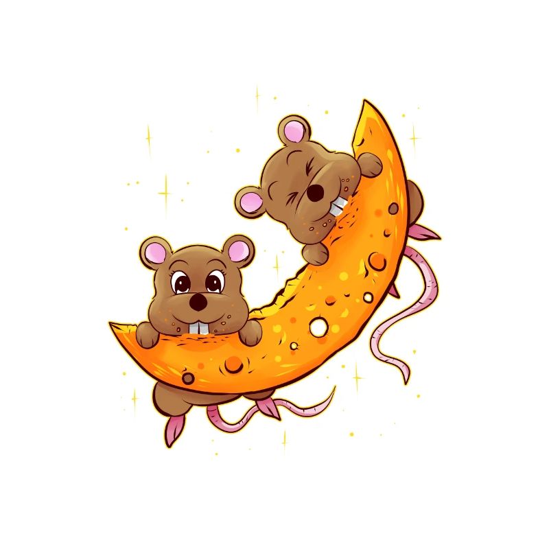 Souris sur la lune au fromage, cadeau pour accro au fromage