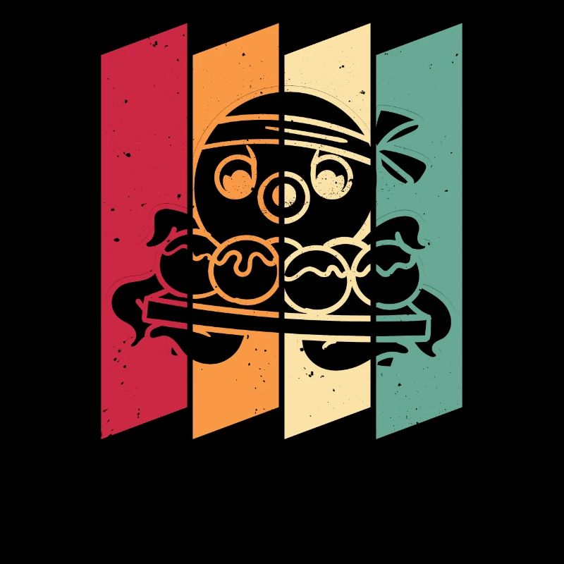 Takoyaki Squid Japanese Retro
