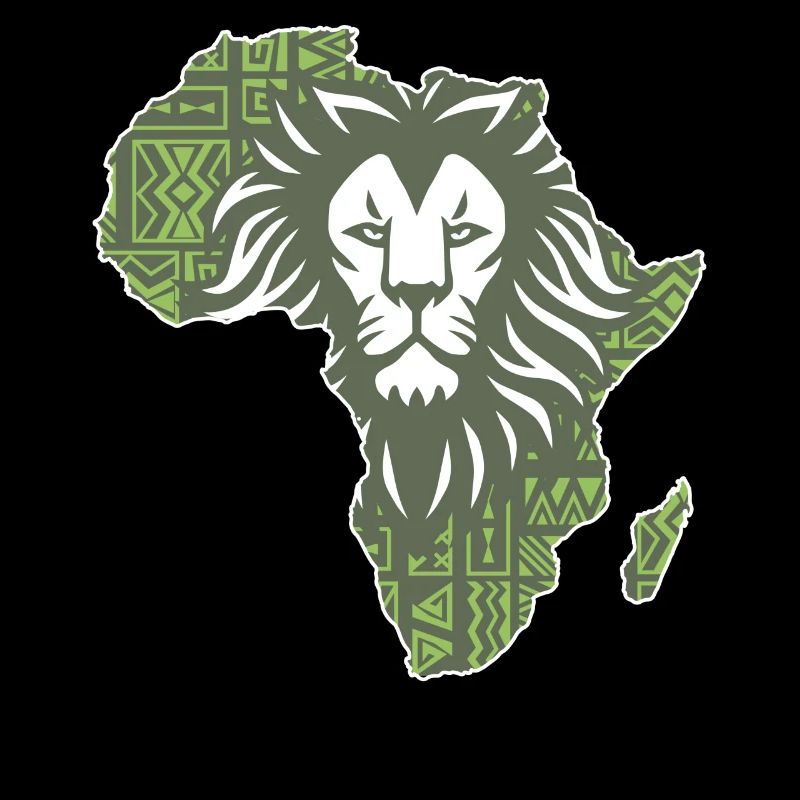 Roar Africa Map Lion Face Reggae Rasta Gift Design