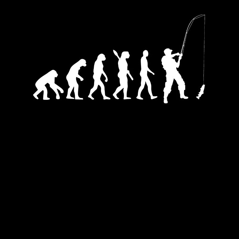 Angeln - Evolution des Menschen / Darwin / weiß