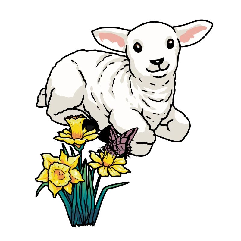 Baby Lamb Sheep Easter Children Happy Easter