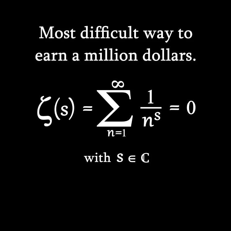 Math Riemann hypothèse mathématicien nerd million
