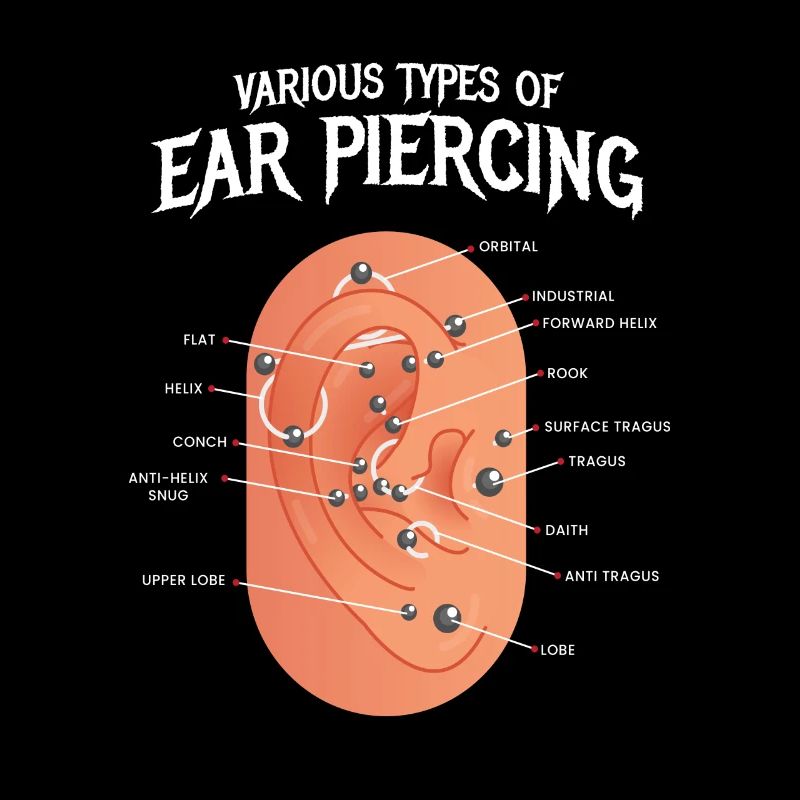 Various types of ear piercing earring