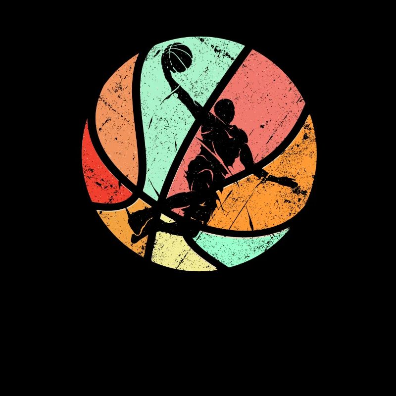 Silhouette d'athlète de basket-ball rétro dunk