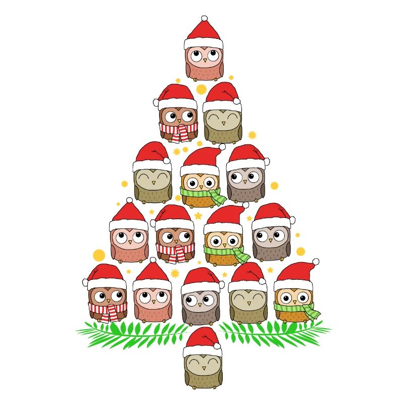 Weihnachtsbaum Eulen Weihnachten Eulenshirt Eule