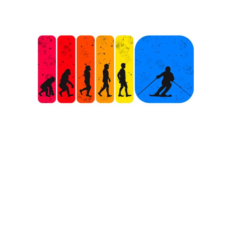 Skiing evolution skier gift idea