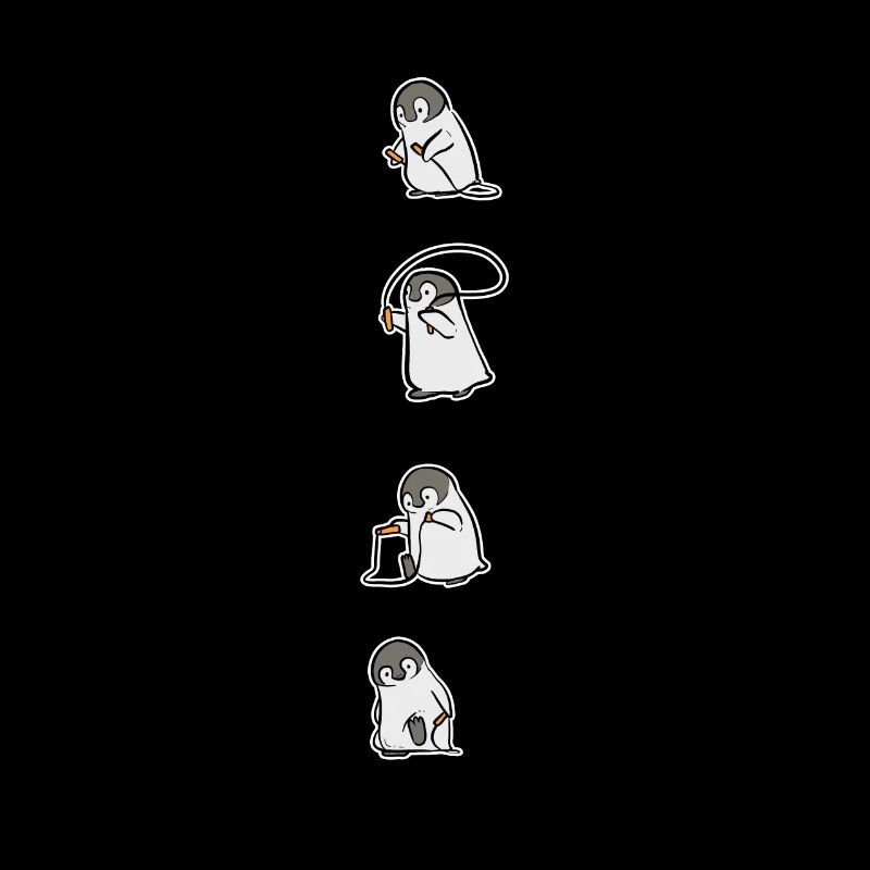 Cadeau de fan de pingouin de corde à sauter