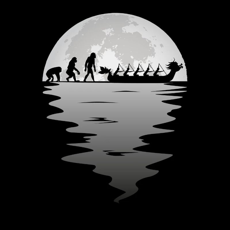 Drachenboot Mond Paddel Paddler Team Evolution