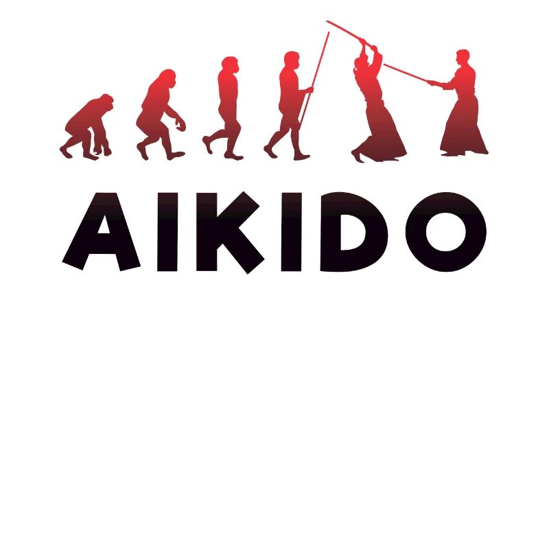 Affe Evolution zu Kämpfer Aikido Rotes Schwert