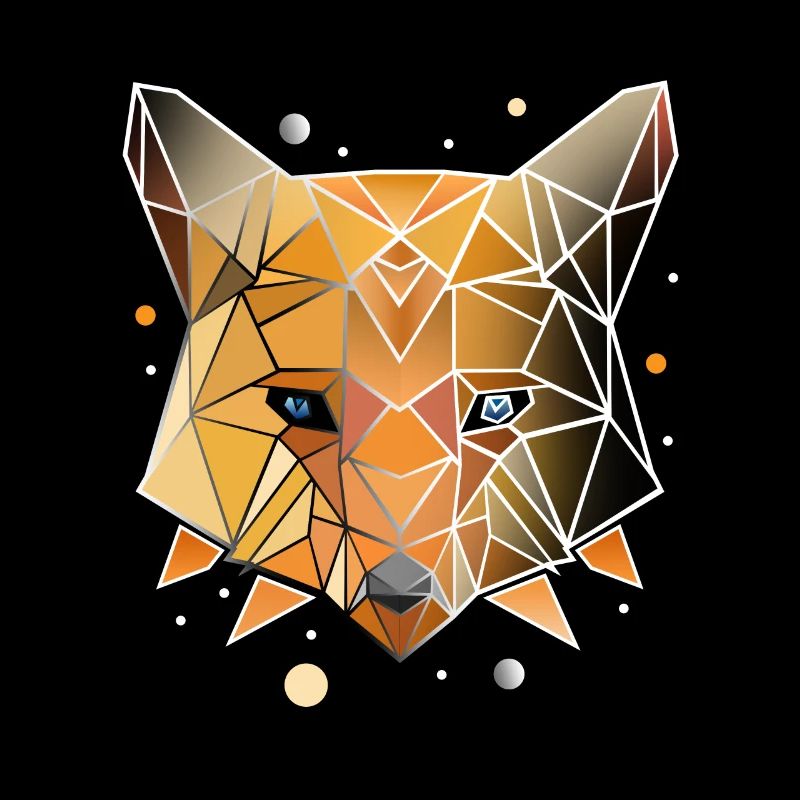 Fox Forest Polygon Geometric Foxes Gift