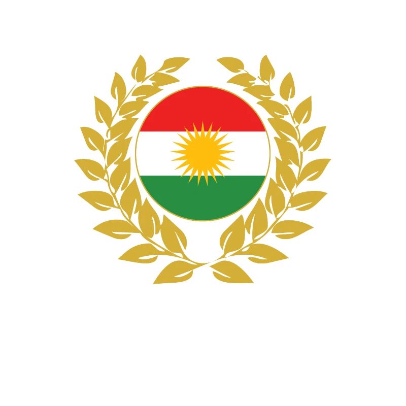 Couronne de laurier bannière drapeau kurde kurde kurde