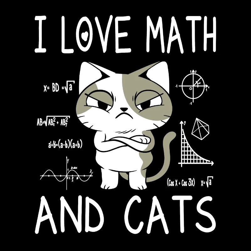 I Love Math And Cats - Math Teacher Gift