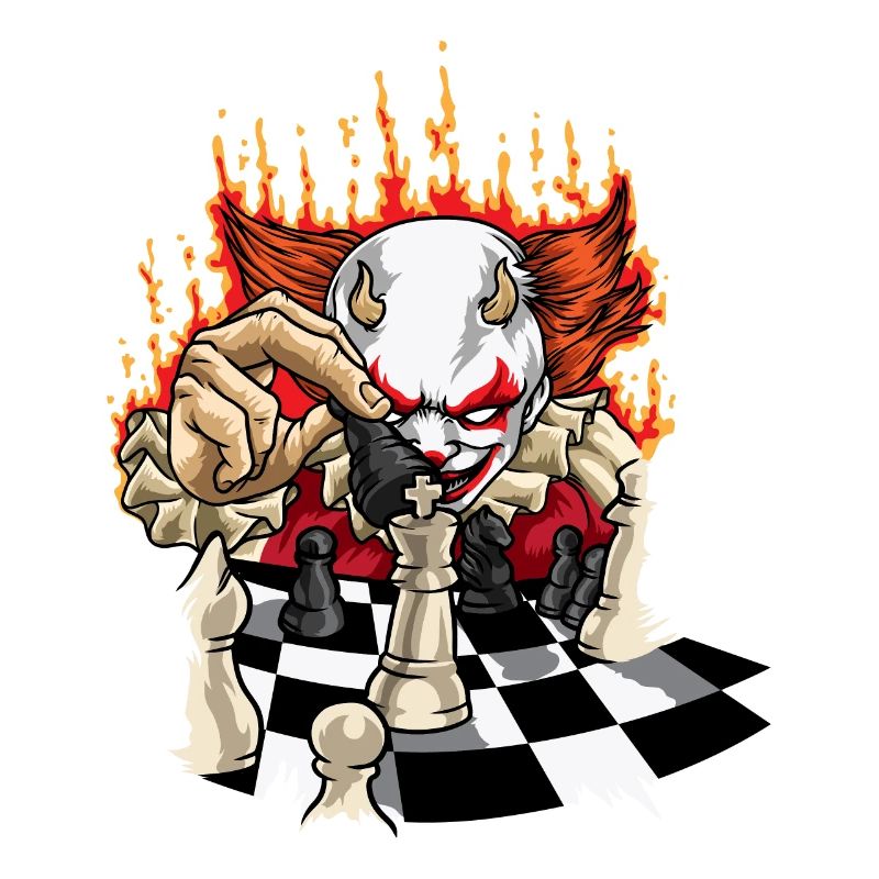 Clown de feu Avec damier - Échecs