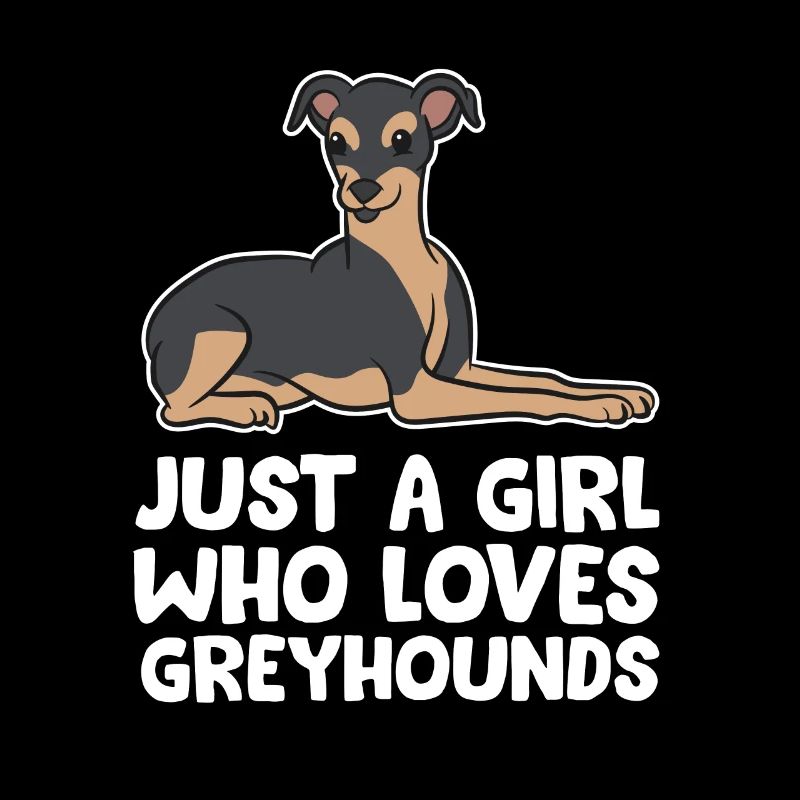 Greyhound Girl Nur ein Mädchen, das Windhunde
