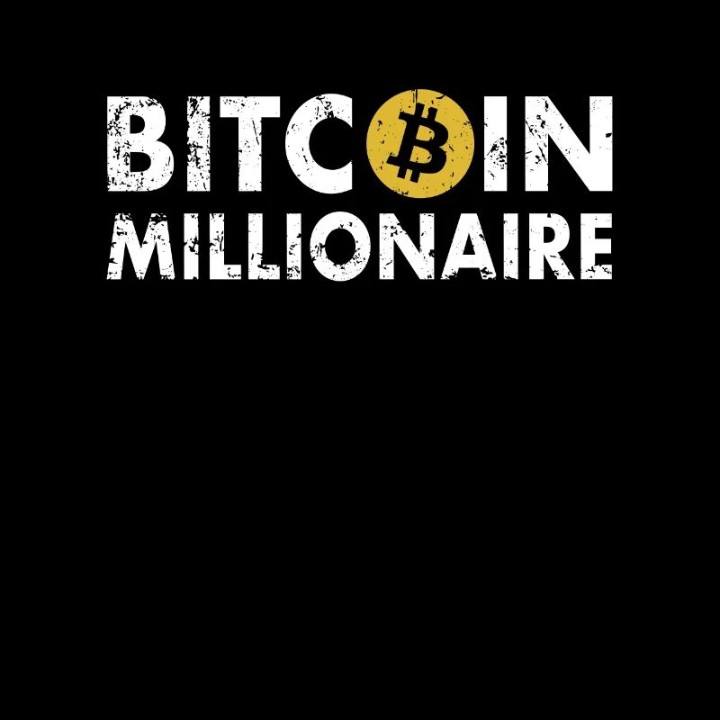 Bitcoin Millionaire Lettering - Bitcoin Button