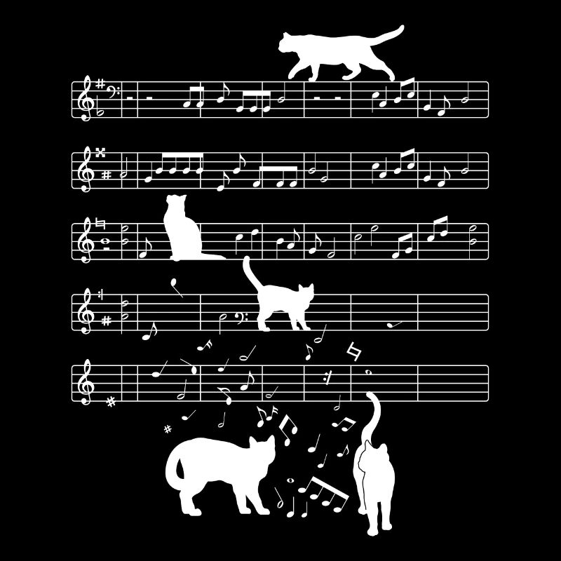 Katzen Musiker Musiknote Sprüche Musikinstrumente