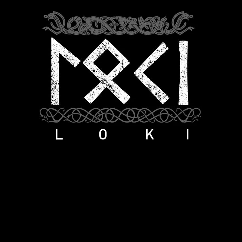 Loki Runic Script Medieval Market Vikings Valhalla