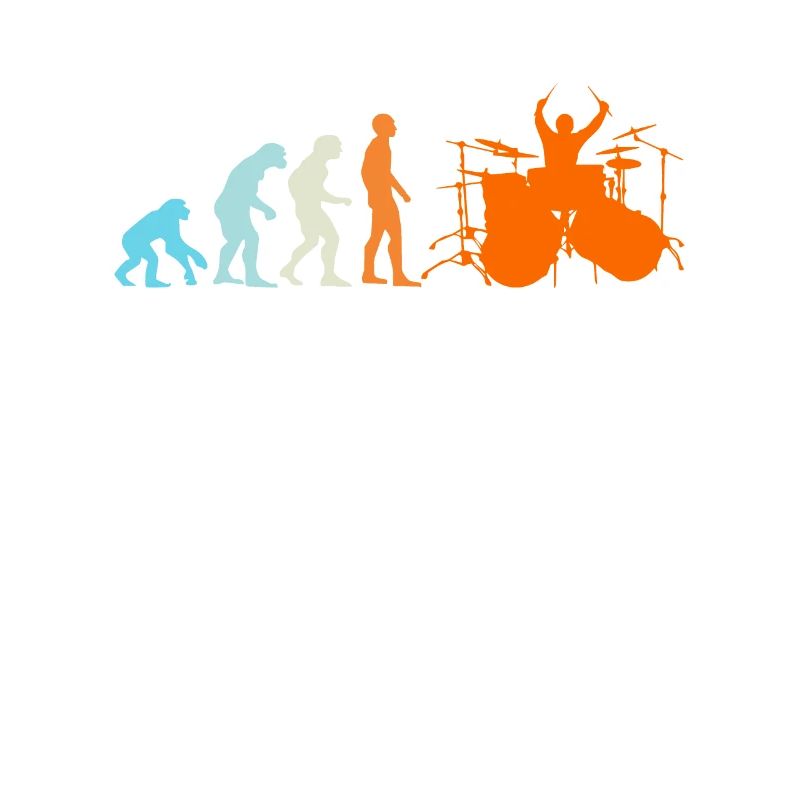 Schlagzeuger Drummer Evolution Affe Mensch