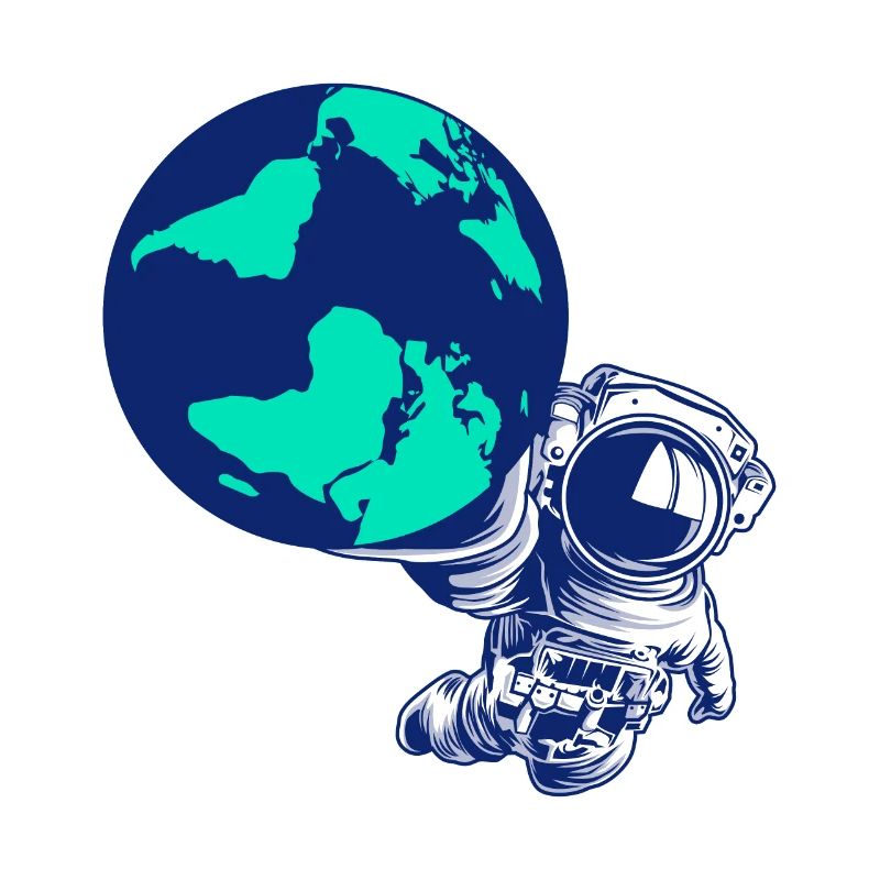 Astronaut Globe Universe Galaxy Solar System