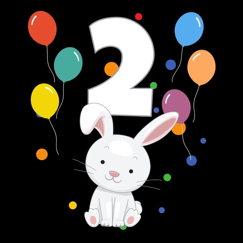 2e anniversaire anniversaire d’enfant 2 ans lapin
